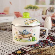 Enamel student lunch box Fast food cup Household instant noodle bowl Eating bowl cup Water cup Instant noodle cup Malatang bowl with lid bowl
