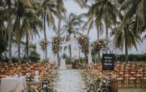 HOT Sanya Seaside Lawn Wedding Planning Wedding Company Full set ceremony decoration + dinner party + four king kongs