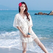 Seaside holiday skirt Lace swimsuit Outer cardigan skirt Sexy super fairy beach sunscreen coat Bikini blouse