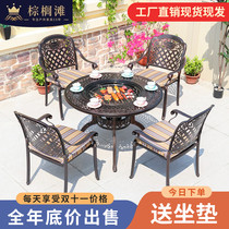 Barbecue Table Outdoor Patio Table And Chairs Combined Outdoor Casual Open-air Balcony Cast Aluminum Table And Chairs Home Barbecue Table