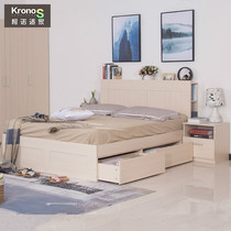 Drawer-type household double bed 1 5 meters Box-type simple tatami storage storage bed Small apartment Nordic 1 8 meters
