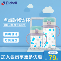 Richell Richell Baby water cup Childrens drink cup Portable childrens drink cup Drink cup Through cup