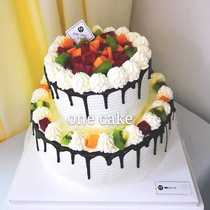 Net red creative fruit crown birthday cake Tongcheng Jinan Yantai Qingdao Zibo Dongying Weifang express delivery