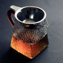 Japanese-style heat-resistant glass Road cup thickened Tea Sea 304 stainless steel tea leak with filter screen male Cup household tea divider