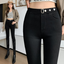 Black leggings womens slim feet pants 2021 autumn new high-pitch pencil pants Korean version of Joker high waist trousers