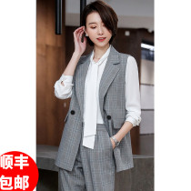 British style professional suit Female white-collar work temperament three-piece set President business formal fashion large size overalls