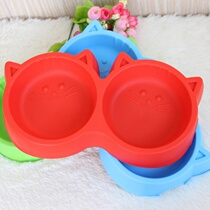 Pet Bowl Double Bowl Dog Food Basin Small Dogs Bowl Small Cat Cat Bowl Anti Slip Bowl Water Basin Teddy Dog Rice Basin Water Bowl