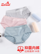 QIEANL pure cotton underwear womens Japanese antibacterial one-piece girl incognito underwear briefs mid-waist quality inspection