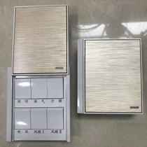 Aohua bath heater switch six-on 86 sliding bathroom waterproof switch socket six-in-one toilet Aohua universal