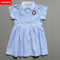 Kindergarten Garden Suit Summer Dress Pure Color Short Sleeves Open Buckle CUHK Boy Oxford Cloth 100 Plexor Dress Customizable School Uniform