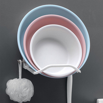 Foldable non-perforated washbasin holder for student dormitory bathroom washbasin storage rack