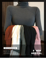 2022 pure color high collar plus suede warm beating undershirt woman Hans version of the autumn winter with a long sleeve T-shirt female repo
