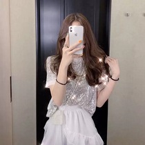 South Korea 2020 summer new fashion Korean version of the super sweet fairy mesh dress Western style age-reducing two-piece womens clothing