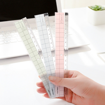  Not Class 1 deli simple transparent ruler 18cm plastic ruler Office student stationery hand account measuring ruler