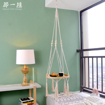 Hand Woven Flow Su Side Table With Basin Hanging Table Bed Head Cabinet Shelve Multicolored