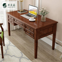 American country solid wood desk Ash wood study furniture Desktop computer desk Writing desk desk old retro new