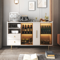 Light Extravagant Rock Board Microwave Oven Dining Side Cabinet High Cabinet Wine Cabinet Integrated By Wall Modern Minima Solid Wood Lockers Tea Water Cabinet