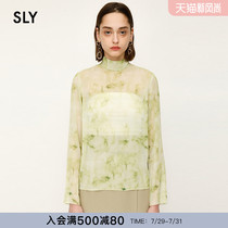 SLY summer new fashion Japanese printing small stand-up collar casual top 030DSY30-0590