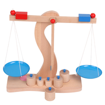 Montesori teaching aids wooden balance scales childrens toys science experiment kindergarten early education weighing balance export foreign trade