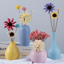 Nordic creative simple small vase ornaments Modern living room TV cabinet Dining table flower arrangement Dried flower decoration Home accessories
