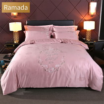 Ramada hotel quality light luxury brand bedding four-piece set Home daily fresh wind pure cotton set