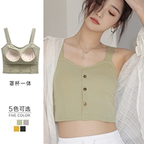 In 2022 the new suspended vest female with a breast cushion in summer with a breast cushion short - lived briefly