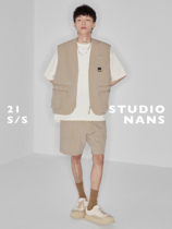 (NANS) fully customized fixed dyeing waterproof speed dry grudge texture laminated sheet stereo multi-pocket arc split Machia