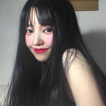 Wig Woman Long Hair Natural Full Headgear Net Red Black Long Straight Hair Air Liu Hai Realistic Temperament Full Headgear Style