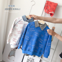 (Childrens products)Korean childrens 2020 autumn full printing three-color sweater large terry breathable round neck top