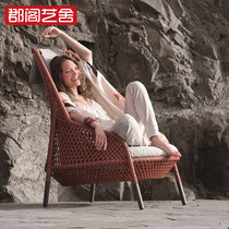 Outdoor furniture Furnished solo leisure balcony open-air vine chair designer creative courtyard sofa tea couple combination