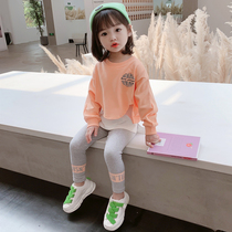 Girls  autumn suit 2021 new Western style spring and autumn childrens fashion female baby net red trendy childrens sports trend