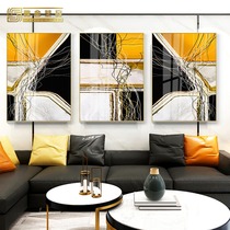 Modern Brief Crystal Porcelain Painting Living Room Decoration Painting Triptych Sofa Background Wall Metropolitan Morden Fashion Bedroom Hanging Painting