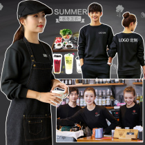 Hotel waiter work clothes short-sleeved female Western food drink front desk cashier Cafe Milk tea Hotel hot pot spring and summer clothes