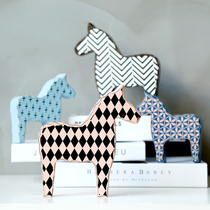 Nordic literary style Trojan horse creative ornaments Crafts American TV cabinet Restaurant study decoration gifts