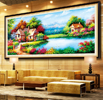 2021 New Diamond painting pastoral landscape garden cottage large living room handmade diamond embroidery simple and beautiful