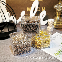 60g boxed super bright bright plated metal without hole round beads gold silver color electric DIY drop glue cream queen