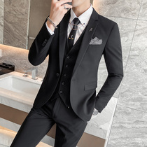 Casual small suit suit suit mens suit slim Korean version of the trend British dress groom wedding dress mens coat