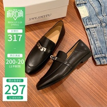 Mr. Sheng~Brown kelly real Pillefort shoes woman 2021 spring and autumn one foot soft skin two flat shoes