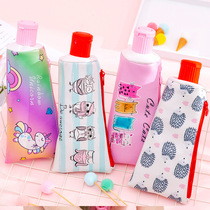 Korean creative card passband pencil sharpener toothpaste pencil bag cute student large capacity pencil bag storage stationery bag