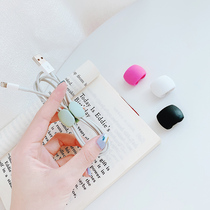 Headphone storage buckle Data line winding device Management line winding device Cute silicone mobile phone charging cable finishing small artifact Charger cable collector Button-type portable fixed headphone cable hub