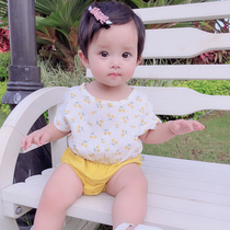 Newborn baby clothes thin summer dress female baby Summer ha clothes cute cute cute jumpsuit summer foreign climbing clothes
