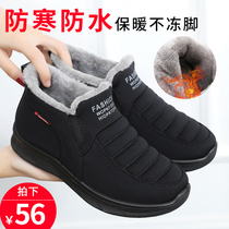  Old Beijing cloth shoes female old lady cotton shoes winter warm waterproof non-slip plus velvet middle-aged mother elderly grandmother