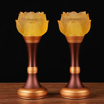  Taiwan Buddha front glass Lotus lamp Lotus lamp Home Guanyin lamp Buddha lamp LED colorful lamp for Buddha Changming Lamp