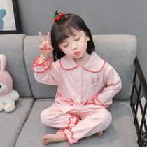 Girls pyjamas spring and autumn pure cotton girl baby split cotton children fall childhood long sleeve autumn home clothing