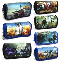Jedi survival pencil case eating chicken and peace boy pencil case elite four-layer pencil stationery case Korean canvas large capacity