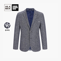 HLA Sea Lantern Home Fashionable Pattern Business Casual Suit Autumn Winter Knitted Wool Simple Single Jacket Men