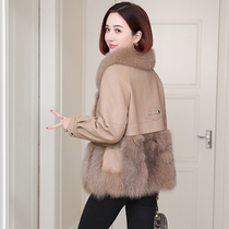 zqqz fox fur fur coat women short model 2021 new fashion small man leather leather leather leather D382