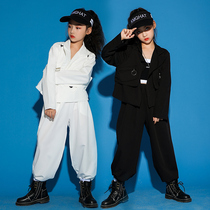 Girl Street Dance Costumes Fewer Children Hiphop Walk Show Girl Spring Autumn West Suit Children Jazz Dance out of the wave