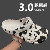 Mens cave Hole Shoes summer Foreign penetration qi New beach Stomachable anti-slip odor lovers Baotou Half slippers female