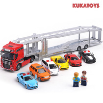  Simulation large alloy car transporter model boys childrens toys Kaidiwei engineering trailer truck gift